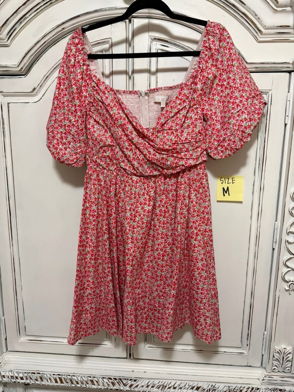 Karlie Pink Floral Asymmetrical Dress